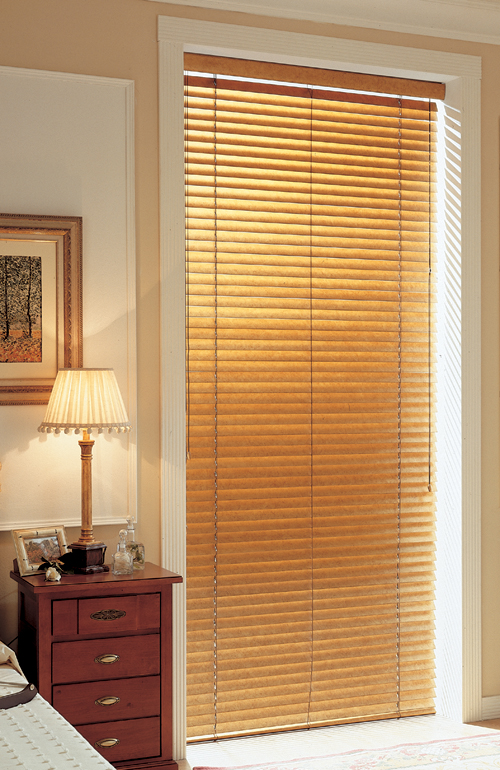 2" stained wood blinds