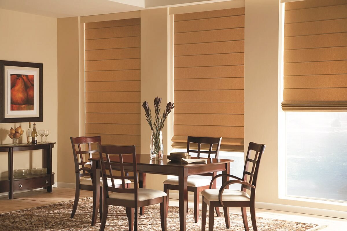 Roman shades installed in The Woodlands TX