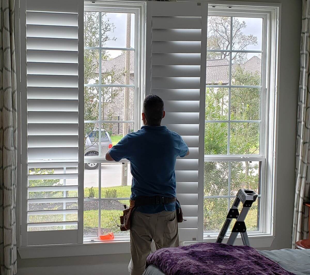 Plantation shutter installation in Houston TX