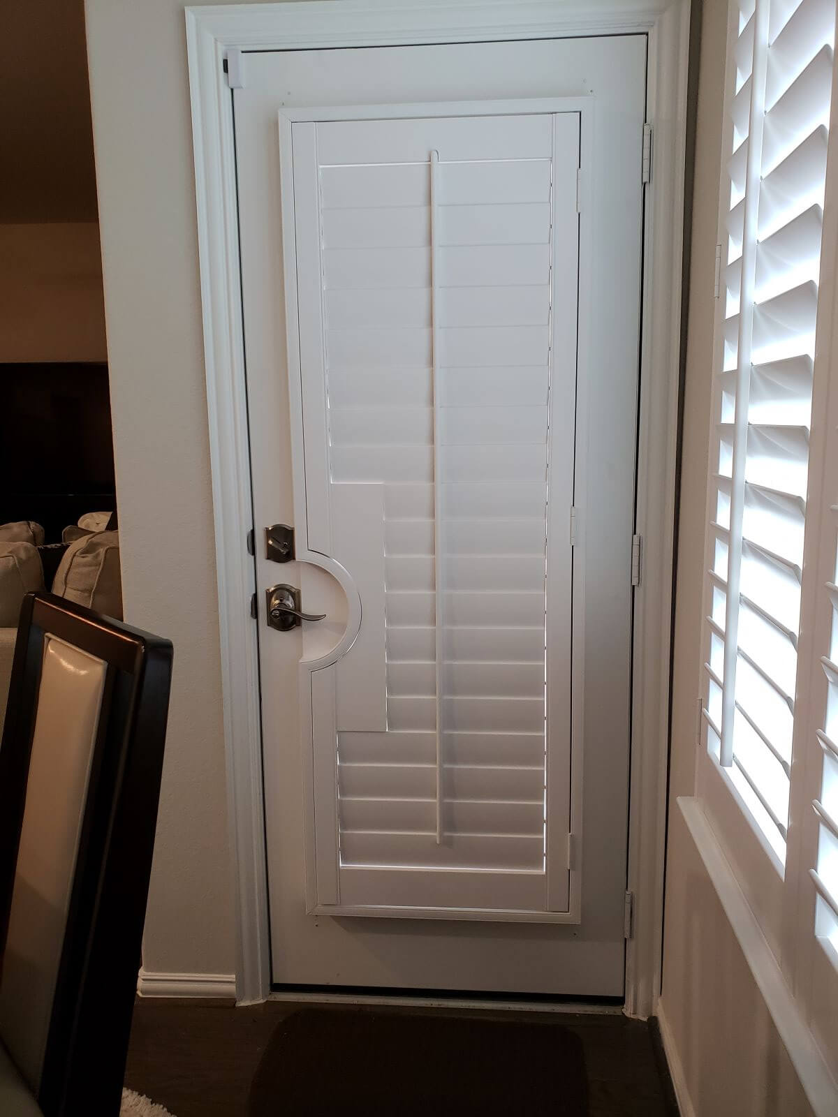 Real wood shutters installed in Houston TX